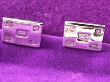 Hallmarked silver Cuff Links  Links With  Large Feature Hallmarks