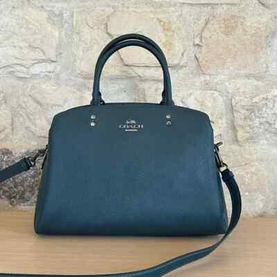 Coach Lillie Carryall Leather Satchel/Shoulder Bag Pebbled Crossbody Forrest NWT