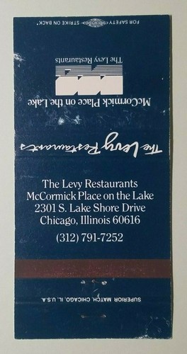 The Levy Restaurants - Chicago, Illinois Matchbook Cover - 第 2/3 張圖片