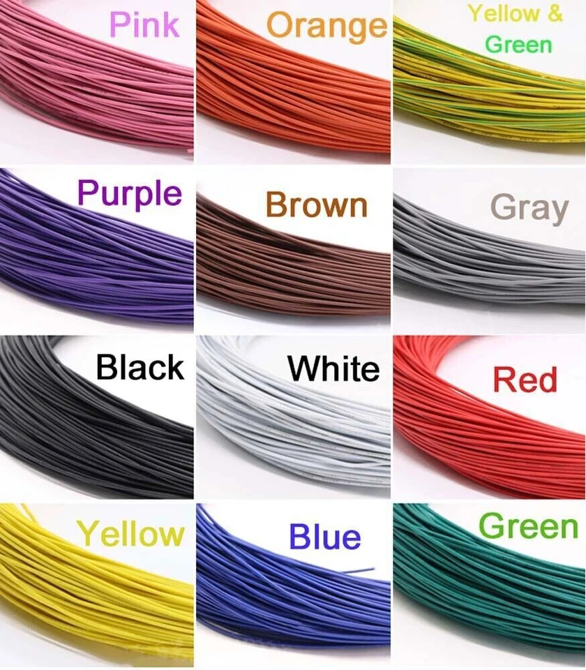 28AWG Flexible Stranded Electronic Wire UL1007 PVC Cable O.D 1.2mm 11-Colors - Image 4 of 4