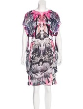 ALEXANDER MCQUEEN CRYSTAL KALEIDOSCOPE DRAPED DRESS. Size: S. US. 4. IT40