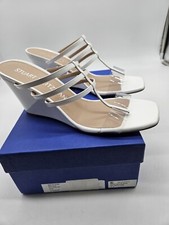 Stuart Weitzman Deco 85 Wedge Sandal/White/Clear/US 11 EUR41.5 / 450