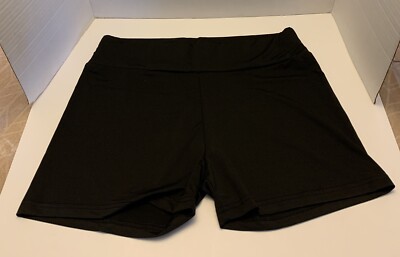 SHEIN EZ Wear Womens Black Spandex Shorts Activewear Size Large