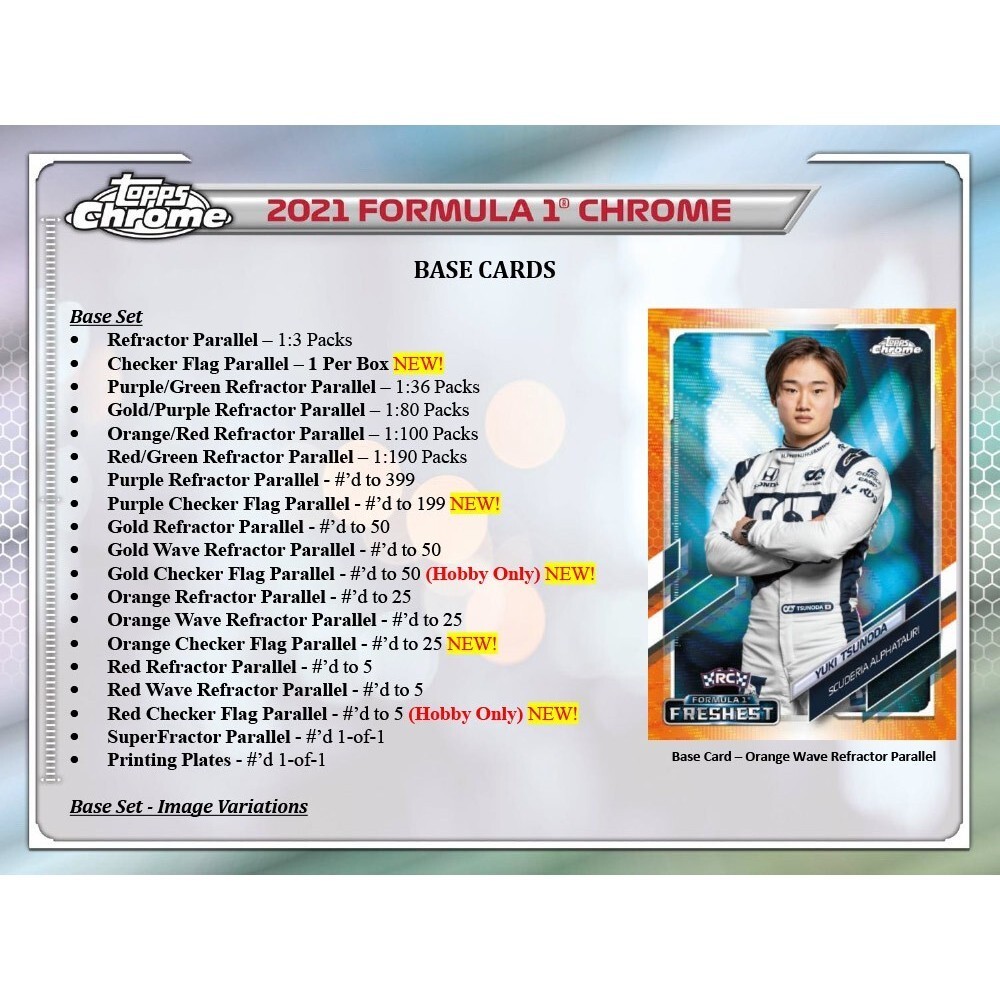 2021 Topps Chrome F1 Formula One Racing Hobby Box Sealed