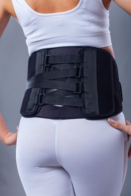 LOREY- Robuste Rückenbandage, Rückenstütze, Lumbalbandage aus Neopren, Stützgurt