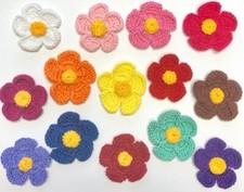 12 pcs Lot Crochet applique flowers Sew on Craft DIY