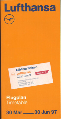Lufthansa German Airlines system timetable 3/30/97 [4091]