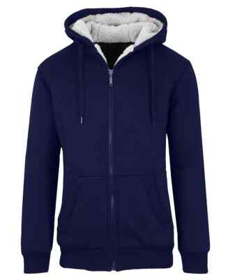 Q-Active (Galaxy) Men's Modern Fit Sherpa Lined Fleece Zip-Up Hoodie