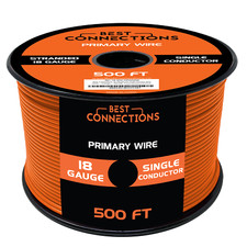 18 Gauge Car Audio Primary Wire 500ft  Orange   Remote, Power/Ground Electrical