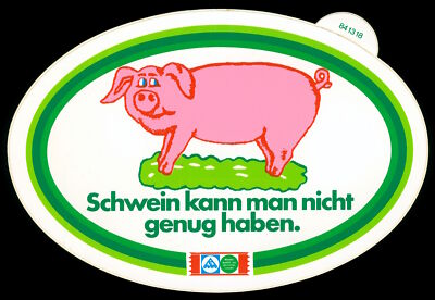 Werbe Aufkleber - Schwein - CMA - Fleischindustrie - 16x11cm - Vintage 80er 90er