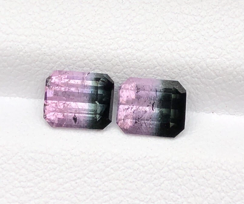 2.45-Cts Natural Bi Color Afghani Tourmaline Pairs Faceted Loose Gemstone - Image 2 of 4