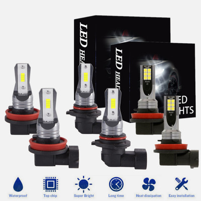 For Honda Accord Sedan 4-Door 2.4L 2008-2015 LED Headlight Fog Light Bulbs 6500K