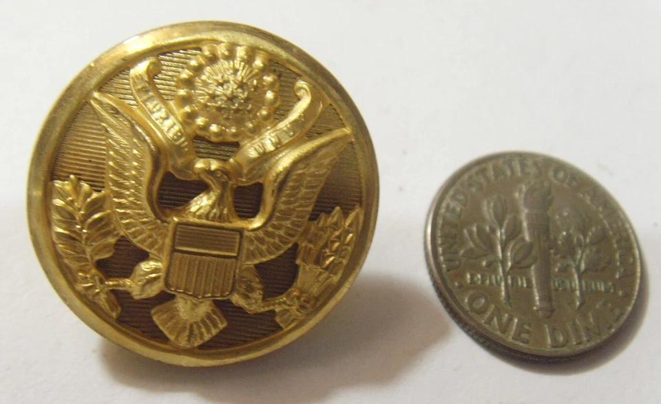 Antique 23 mm collector button gold tone metal America Great seal 53454 - Image 4 of 4