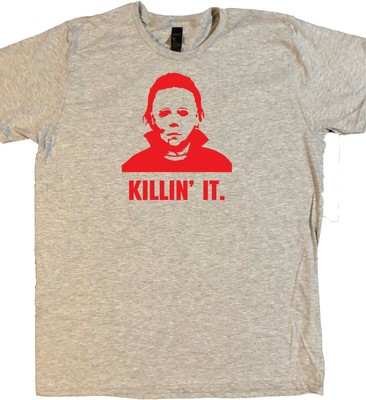 white shirt with red writing