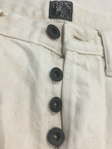 NEW PRPS Demon 34W Slim Fit Mid Rise Jeans White Denim Patches - Picture 3 of 12