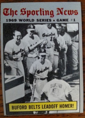 1970 Topps #305 World Series Game #1 Buford Belts Leadoff Homer