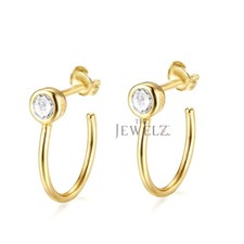 14K Gold 0.20 CTVS Clarity  VS/F-G Diamond Suspender Earrings - The Jewelz
