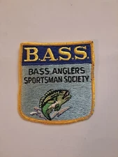 Vintage B.A.S.S. Patch Shield Bass Anglers Sportsman Society Fishing Fisherman
