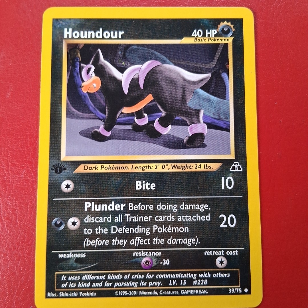 Houndour 39/75 Neo Discovery Regular First Edition Wizards Pokémon Card LP