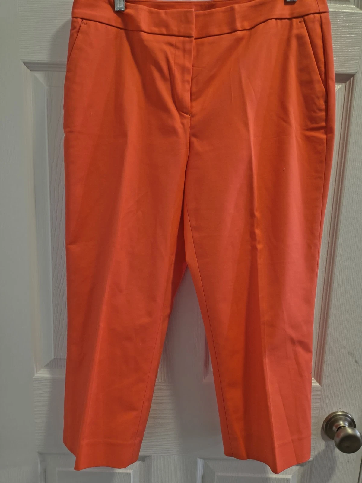 Rafaella Women's Capri Pants Size 10 Coral Pink Stretch Cotton Blend Mid Rise