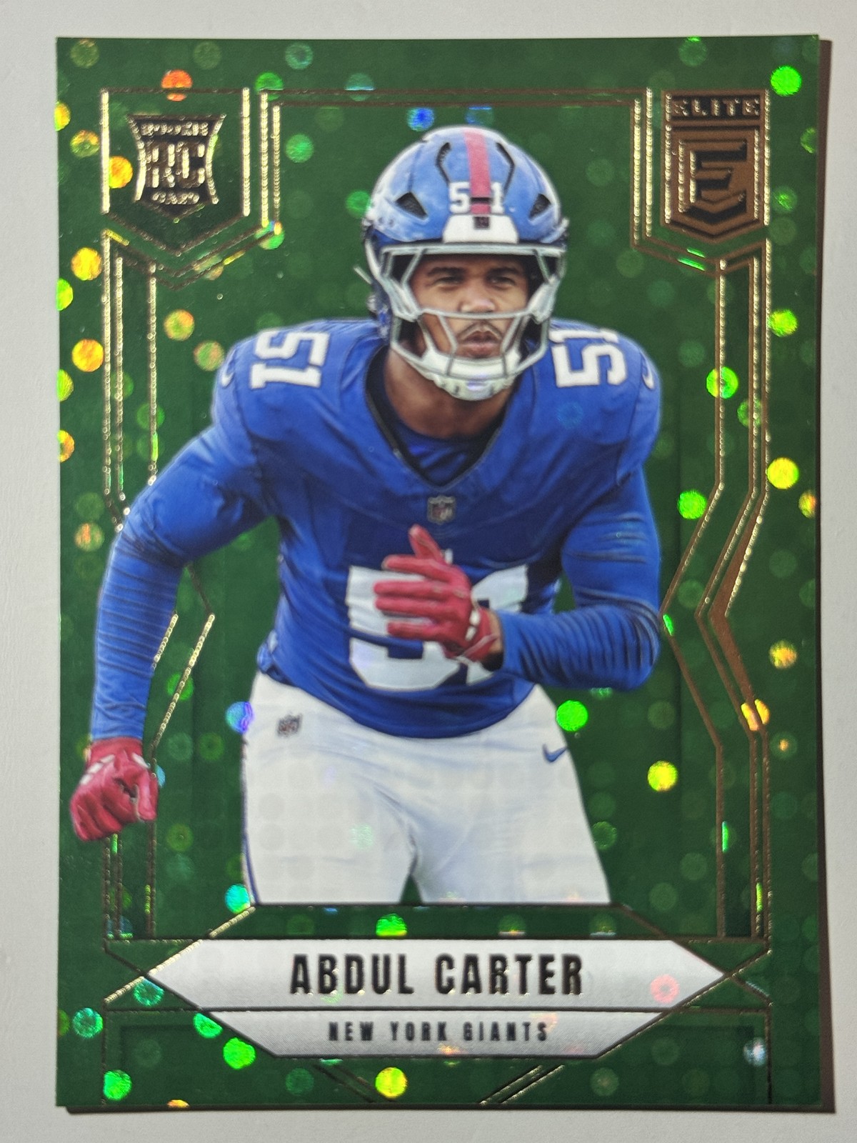 Abdul Carter Rookie 2025 Donruss Elite Green Disco RC SP Giants #111