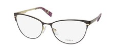 NEW FURLA VFU127 EYEWEAR FULL-RIM WOMENS BROWN 0VA6 CAT EYE 54-15-135 METAL