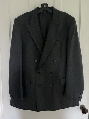 SR David LOROPIANA Made In Italy Men sSz 56 Wool Cashmere Double Breasted Jacket