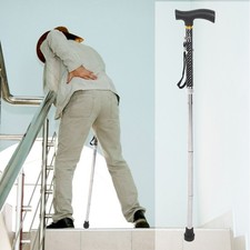 Canne De Marche Hauteur Réglable Poignée Béquille Pliante Pôle De Randonnée OBF