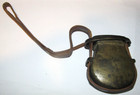 ANTIQUE HUNTERS CARVED STAG GUN POWDER FLASK ENGRAVED DEER ANTELOPE LID BRASS — photo 6