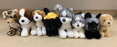 LOT OF 8 Douglas Cuddle Toys Plush Dog Husky Leopard Fox Retriever Saint Bernard