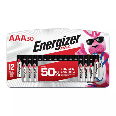 MAX AAA Batteries (30-Pack), Triple a Alkaline Batteries