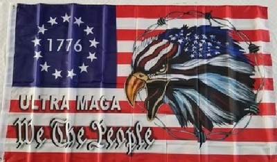 3X5 America First Betsy Ross We the People 1776 ULTRA MAGA Eagle FLAG BANNER