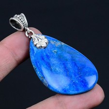 Lapis Lazuli 925 Silver Plated Handmade Pendant of 2.64