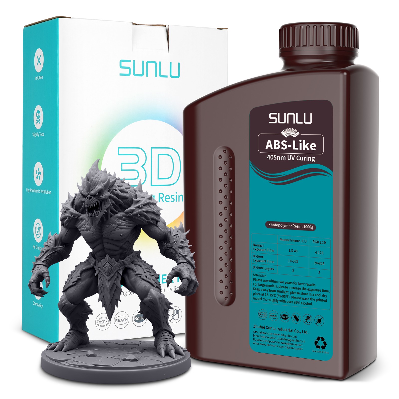 SUNLU ABS-Like Resin 1/2/3/5/10KG 3D Drucker Resin 405nm UV Curing Resin ABS