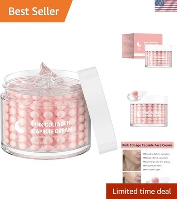 Pink Capsule Face Cream - Hydrating Night Moisturizer for Youthful Skin 4.9 oz
