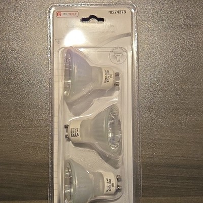Utilitech GU10 50W 120V Clear Glass Lamp Bulbs 3 Pack Model 0274378