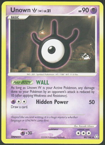 Unown (W) 80/146 Uncommon Legends Awakened LP Pokemon
