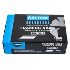 Titan 75 x 3.06mm Bright Steel Collated Framing Nails - 3000 Box