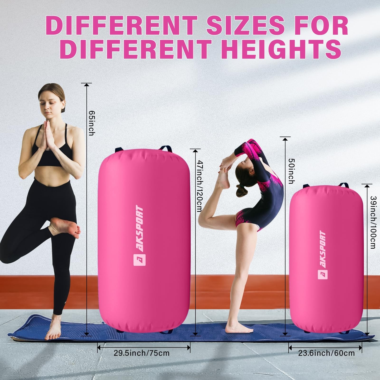 AKSPORT Air Roller Gymnastics Air Barrel for Backbends and Back Handsprings E...