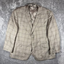 Pronto Uomo Blazer Men’s 56R Brown Plaid Check Wool Blend Platinum