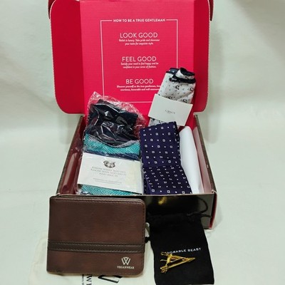 Gentleman's Box Socks + Tie + Tie Bar And Wallet Set Fathers Day Gift