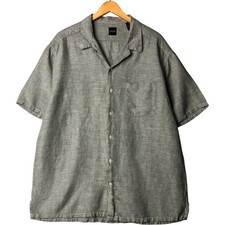 Used SLATES short-sleeved open-collar linen and rayon shirt men's size XL