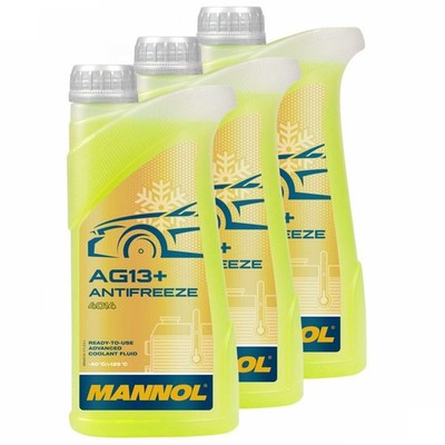 MANNOL Kühlerfrostschutz Advanced Antifreeze -40°C 3x 1 Liter Gelb Frost Schutz