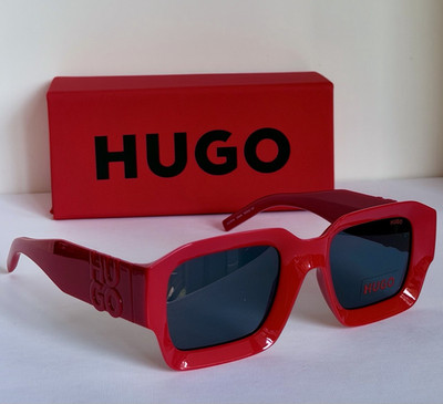 Hugo Boss Oversized Square Sunglasses / Red Frame / With Case / New
