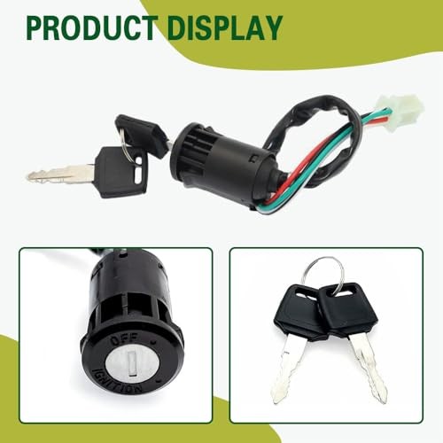 Ignition Key Switch Lock, Key Switch Starter Parts, 4 Wires Ignition Switch 