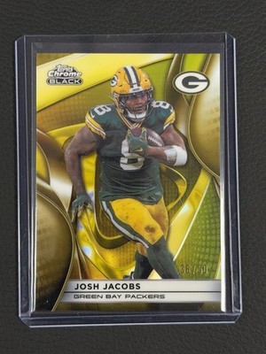 Josh Jacobs 2025 Topps Chrome Black Gold Refractor /50