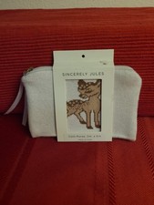 NWT Sincerely Jules Fawn Cream Colored Canvas Coin Purse