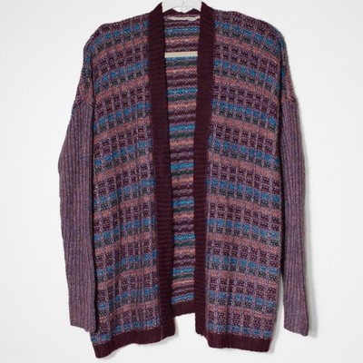 Soft Surroundings Eirene Wool Blend Striped Cardigan Relaxed Sweater Sz S/M