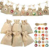 24 TüTen Adventskalender Zum BefüLlen Stoff SäCkchen, Kleine JutesäCkchen Mit Ko