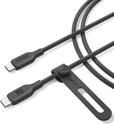 Anker 6 ft USB C to USB C 240 W Fast Charge Cable   Bio Braided Phantom Black